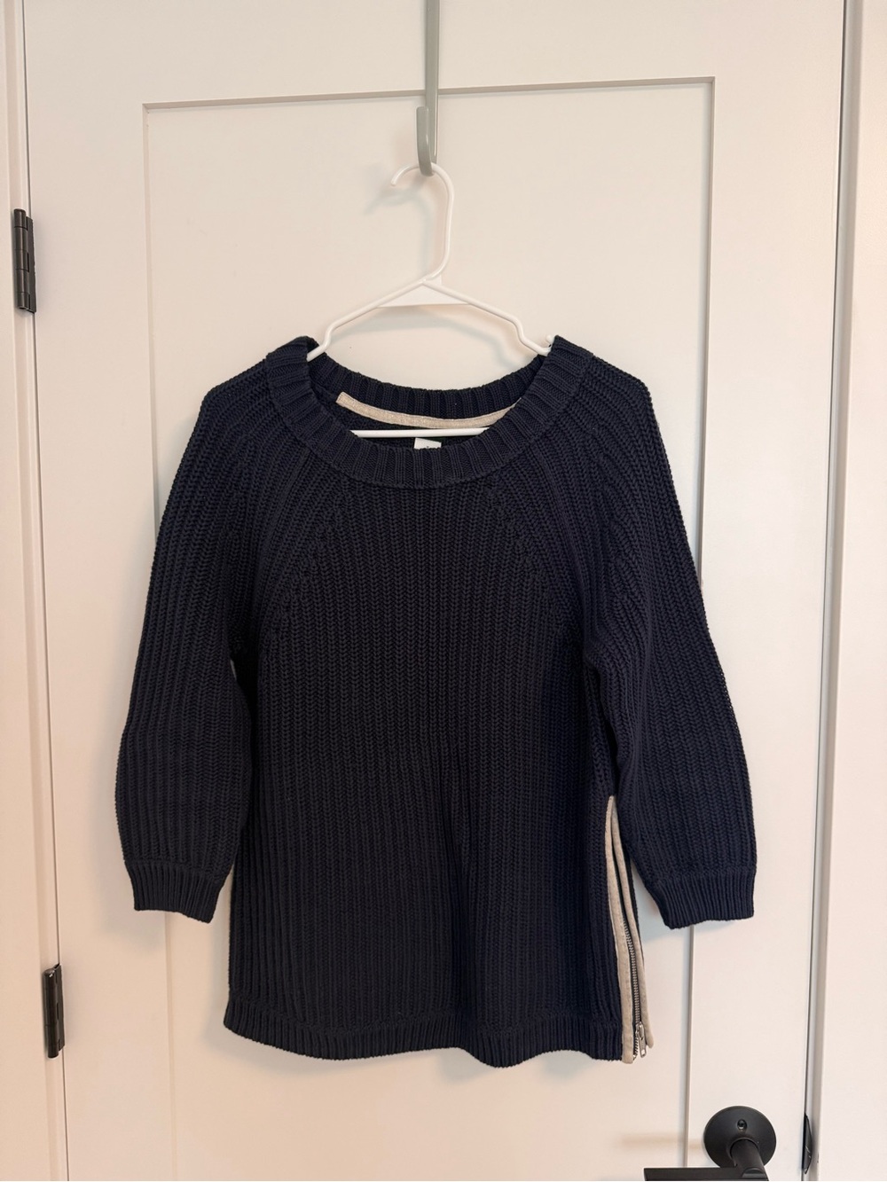 J.CrewClassic Navy Chunky Knit Sweater